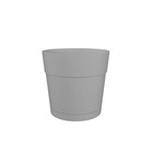 Pot a fleurs et plantes rond capri large - plastique - réservoir d'eau - diametre 50 cm - gris clair -