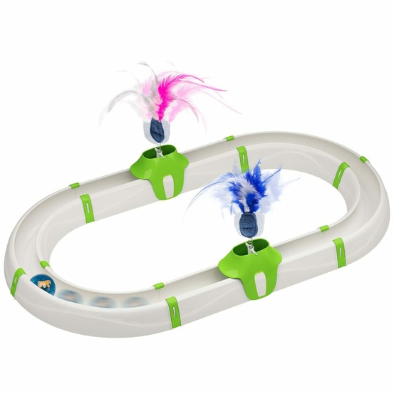 Jouet pour chat amusement en circuit turbine blanc