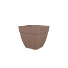 Pot a fleurs et plantes carré capri campana - plastique - 37x37 cm - taupe -