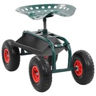 Chariot roulant de jardin avec bac à outils vert 78x44,5x84 cm