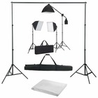 Kit de studio photo avec boîtes à lumière et toile de fond