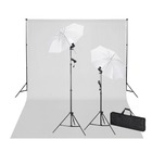 Kit de studio avec toile de fond blanche 600x300 cm et lumières