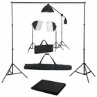 Kit de studio photo avec boîtes à lumière et toile de fond
