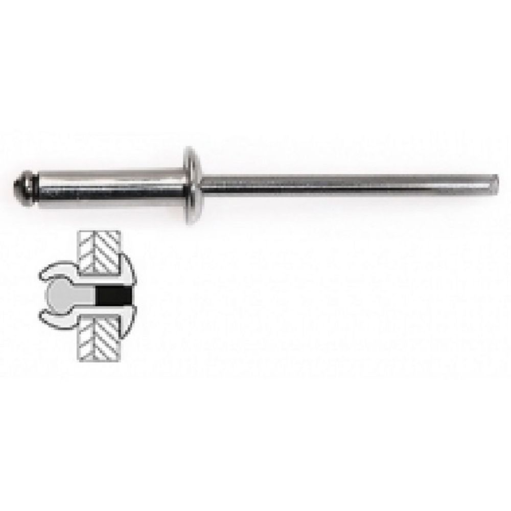 50 rivets acier / acier à tête plate ø 4,8 x 14 mm | Truffaut