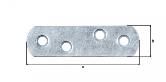 Platine d'assemblage bouts ronds zinguée 16x60