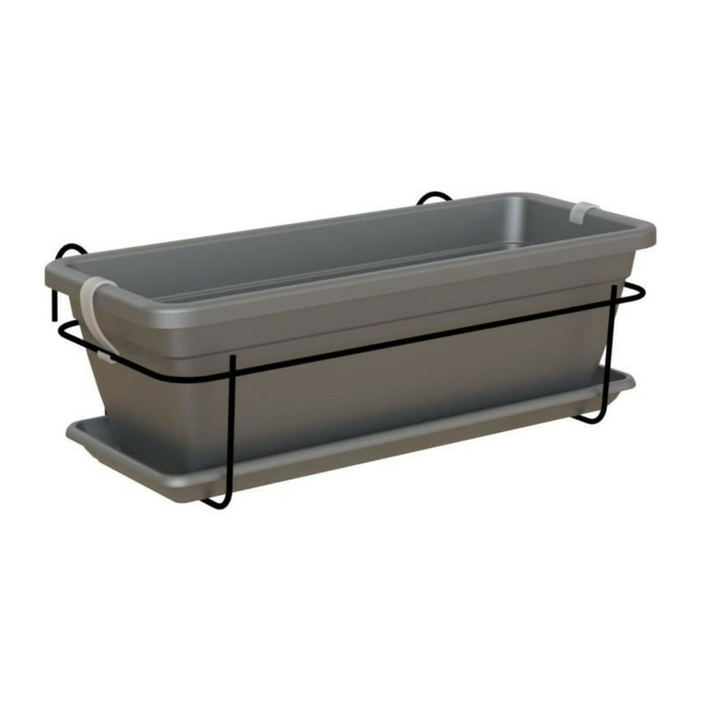Kit balcon jardinière anthracite 50 x 19,5 x hauteur 16 cm - 1,1 l