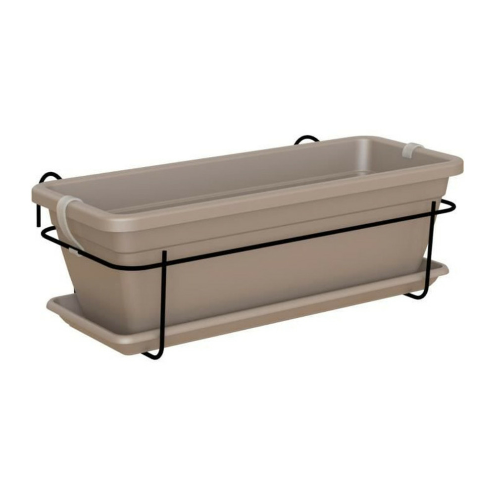 Kit balcon jardinière 50 cm taupe 50 x 19,5 x hauteur 16,3 cm - 1,2 l