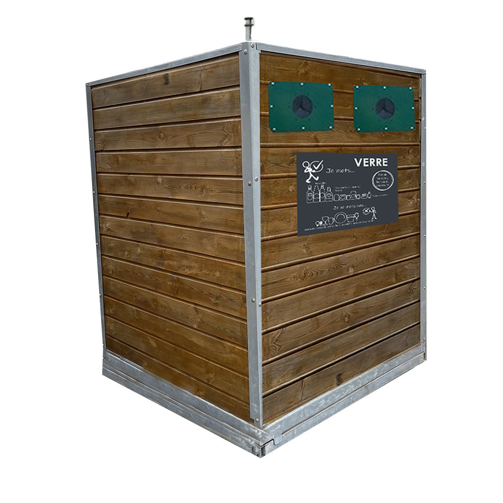 Colonne aérienne d'apport volontaire 4m3 kinshofer bois sylvio