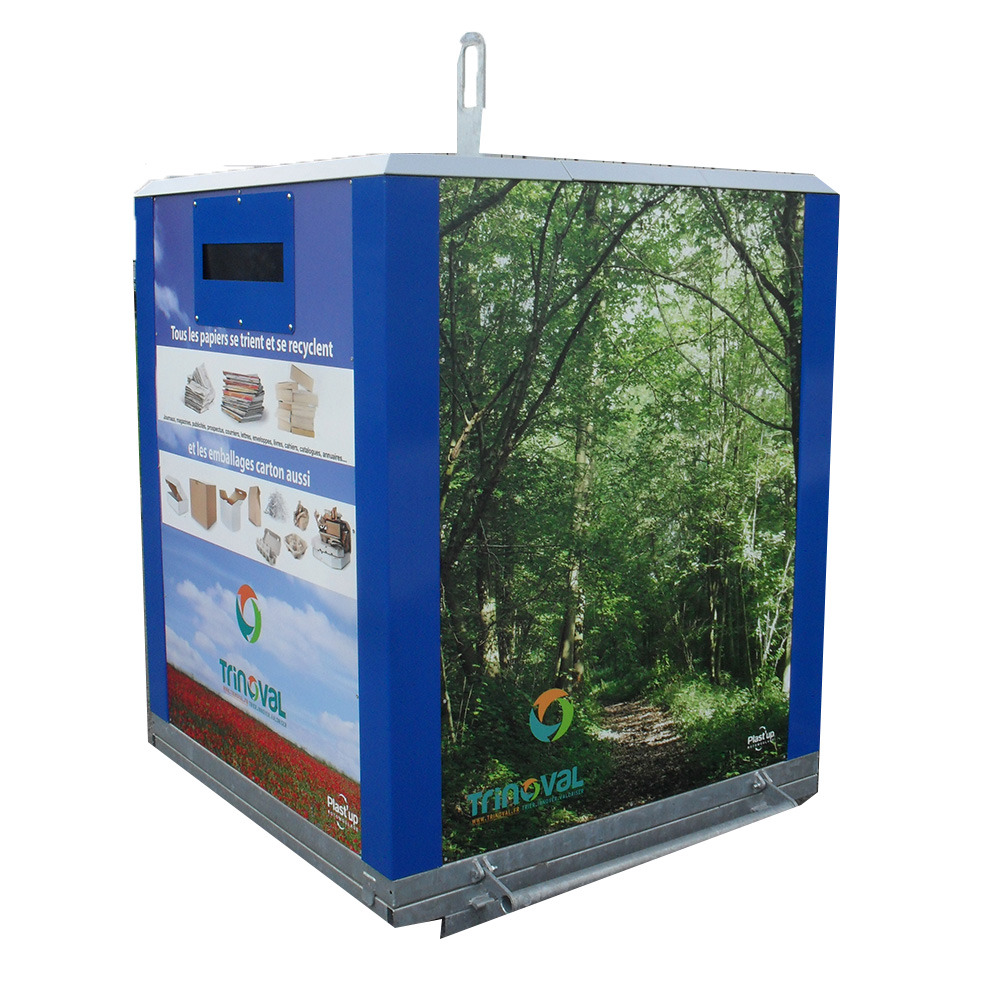 Colonne aérienne d'apport volontaire 4m3 simple crochet acier roméo