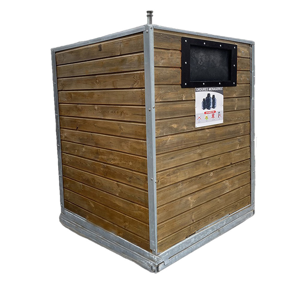 Colonne aérienne d'apport volontaire 4m3 kinshofer bois sylvio-lot de 4