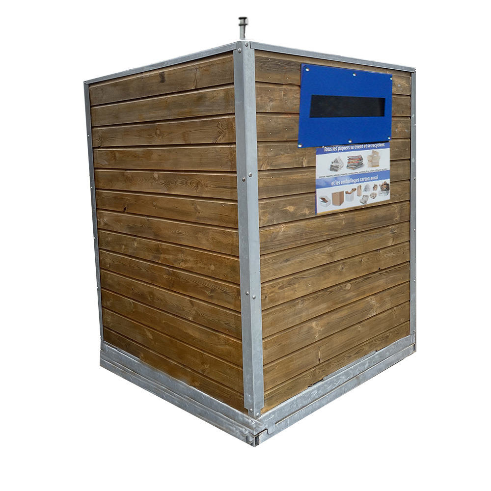 Colonne aérienne d'apport volontaire 4m3 kinshofer bois sylvio