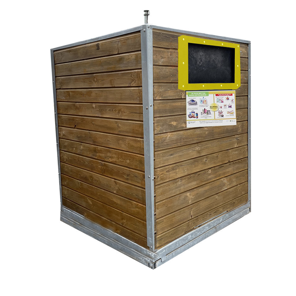 Colonne aérienne d'apport volontaire 4m3 kinshofer bois sylvio