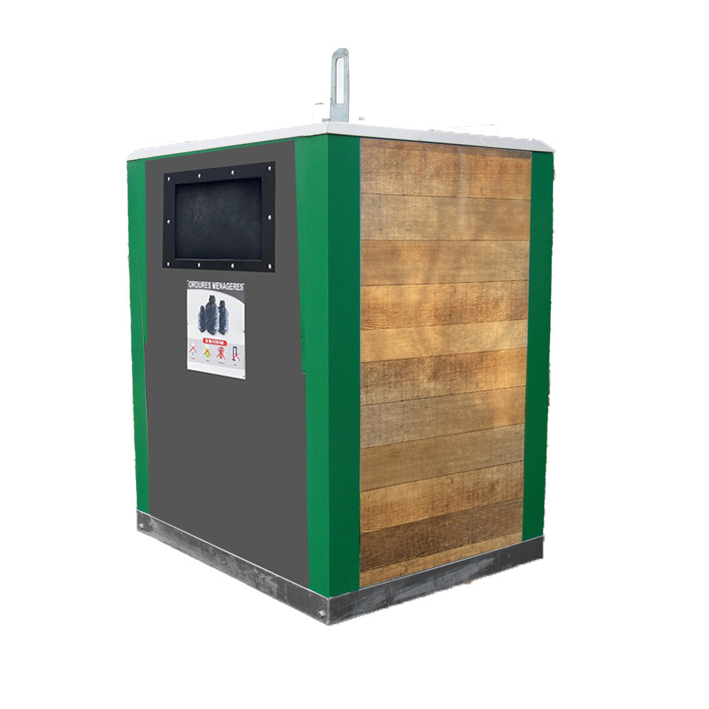 Colonne aérienne d'apport volontaire 4m3 simple crochet acier roméo-lot de 8