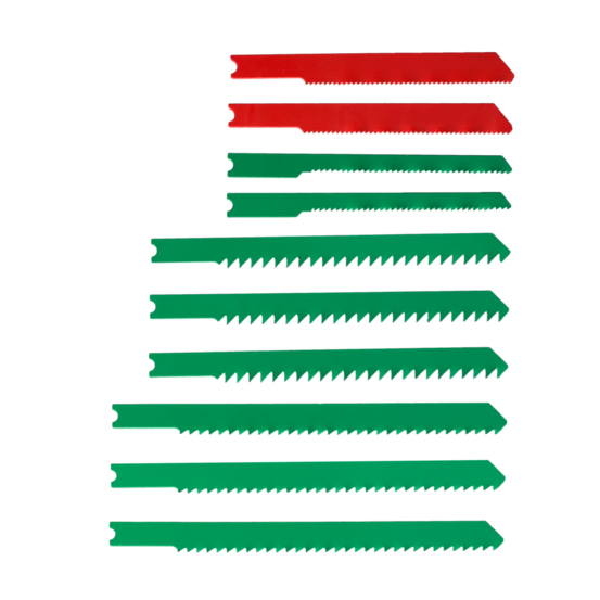Lot de 10 lames en u pour bois et métaux coupe droite 1.5-30 mm