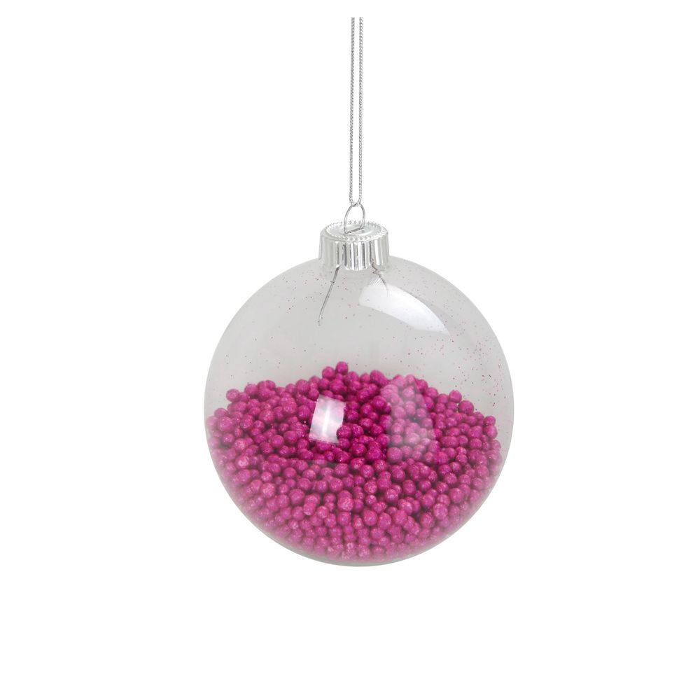 Boule de noël transparente avec billes