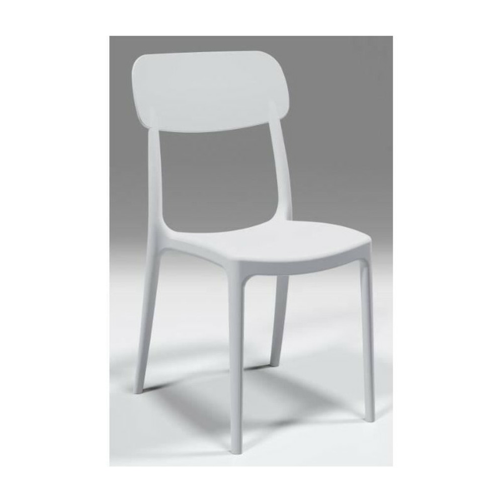 Chaise de jardin calipso areta - blanc - 4 - 53 x 46 x 88 cm - résine de synthese