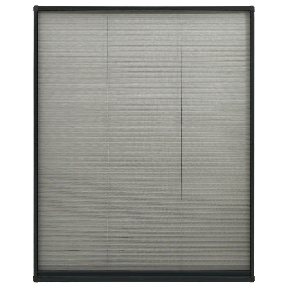 Moustiquaire plissée à fenêtre aluminium anthracite 110x160 cm