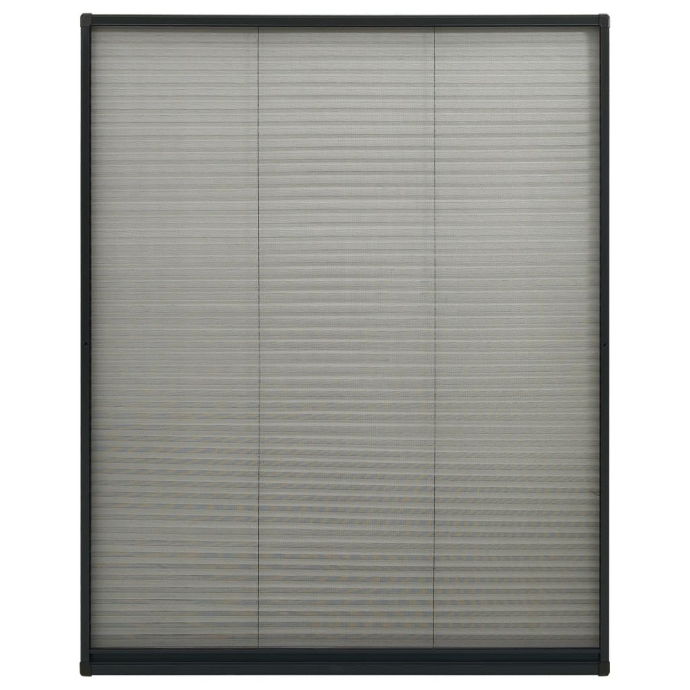 Moustiquaire plissée à fenêtre aluminium anthracite 120x160 cm