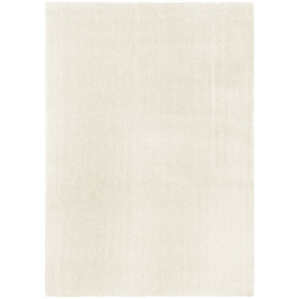 Tapis velours - blanc crème - lavable en machine - 140 x 200 cm