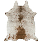 Tapis peau de bête - imitation vache tachetée claire - marron et blanc - 140 x 170 cm