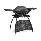 Barbecue électrique  q2400 avec stand - grille acier 55x39 cm - couvercle avec réflecteur de chaleur - gris