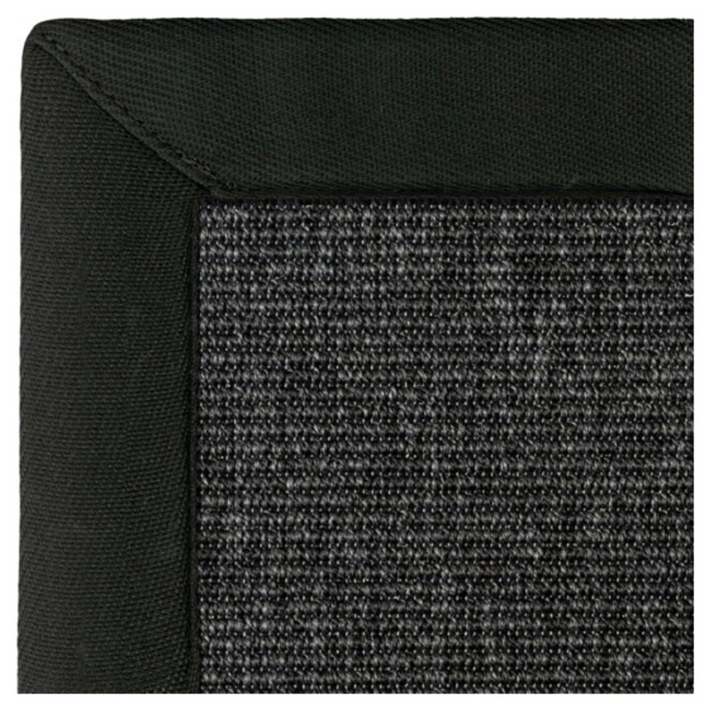Tapis intérieur / extérieur nusa - gris ardoise - ganse noire - 80 x 150 cm