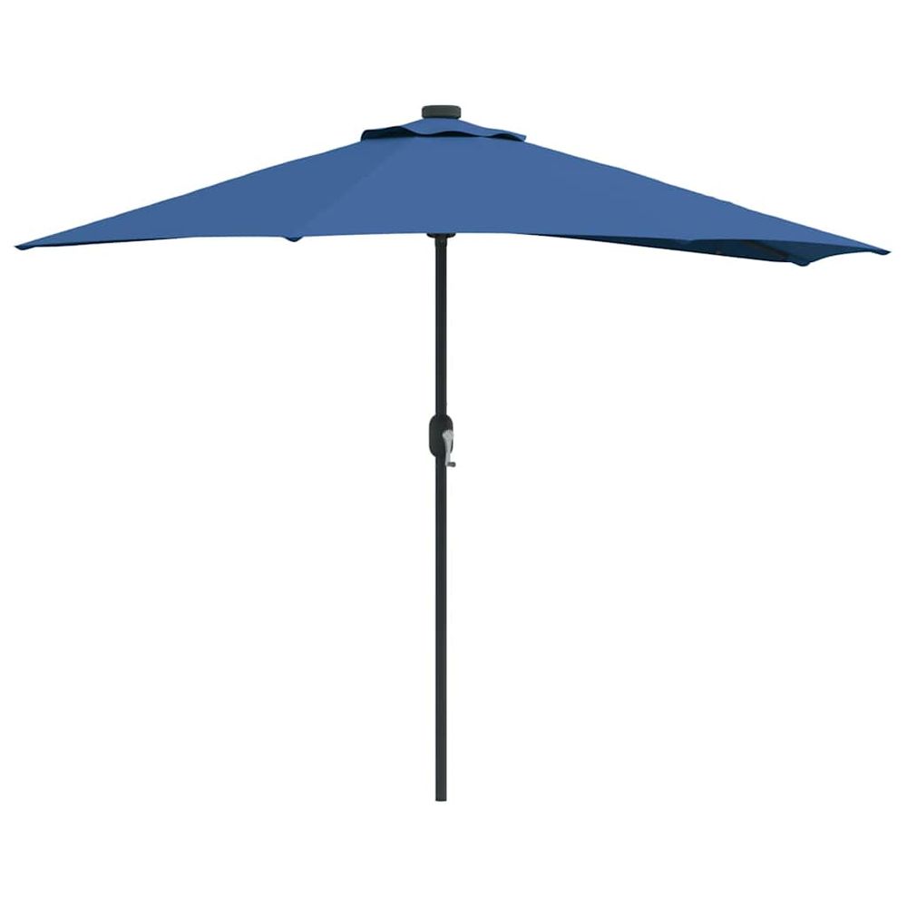 Parasol de jardin 294 x 150 x 224 cm polyester et acier azur