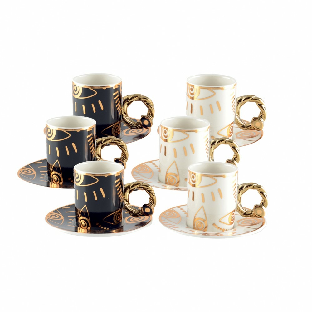 Lot De 6 Tasses à Café Kimbo 20cl Avec Sous-tasses – Emballage D'origine