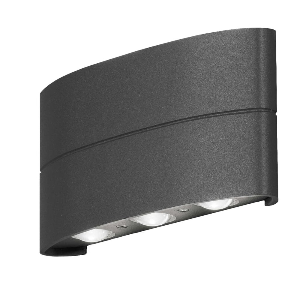 Applique à led chieri 6x1,2 w anthracite