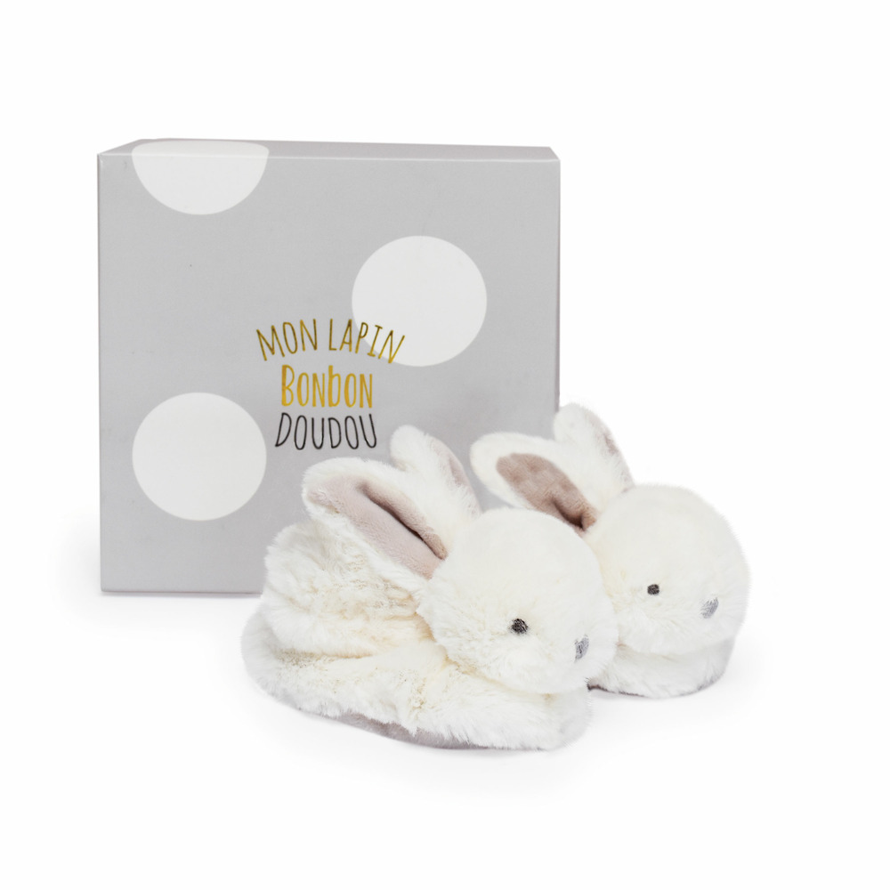 Chaussons Lapin Bonbon taupe 0-6 mois