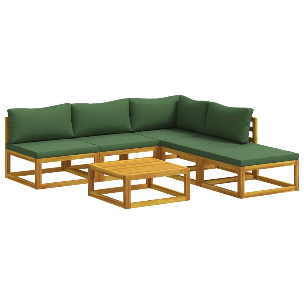 Ensemble de canapés 6 pc naturel bois d'acacia massif