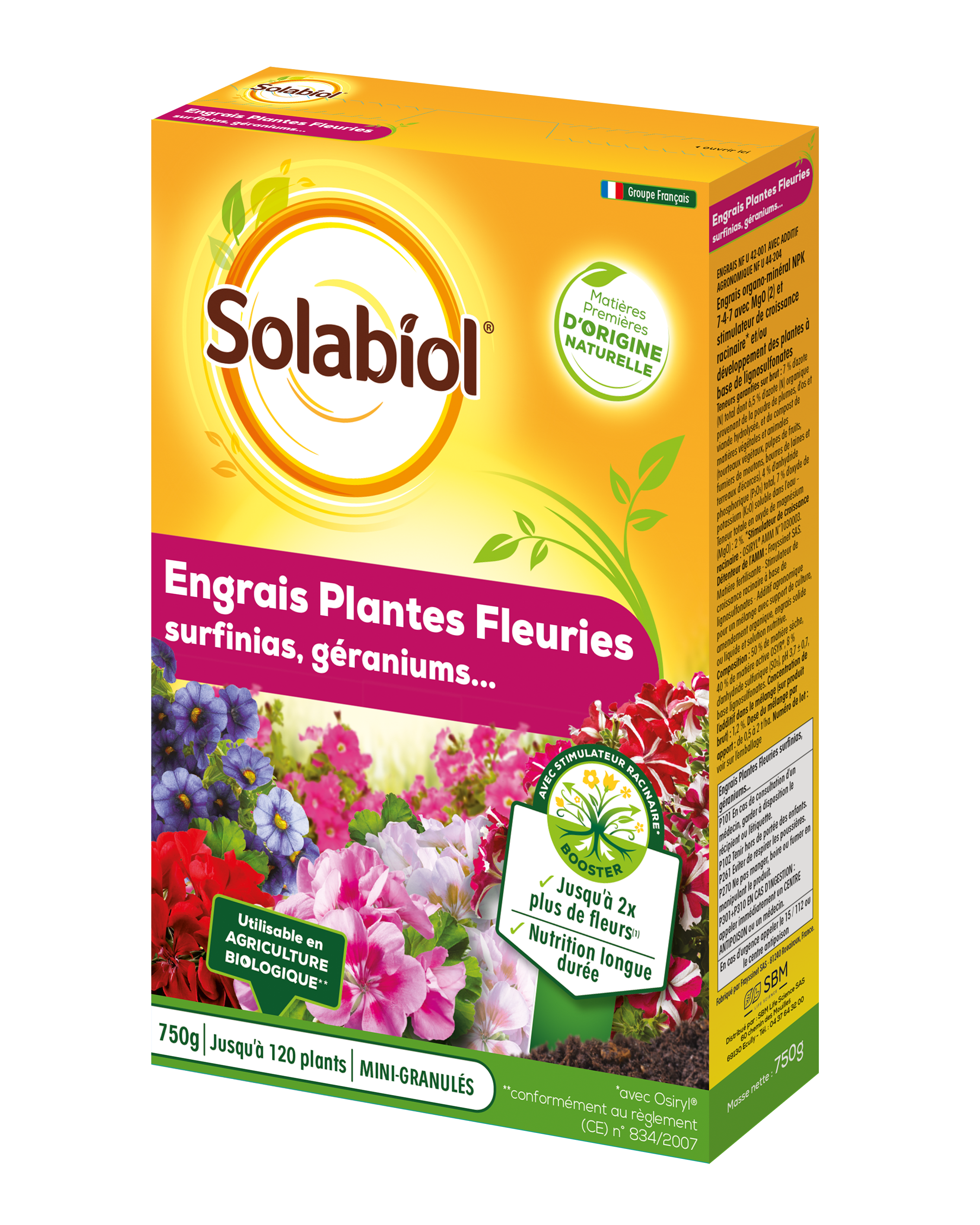 Sogery750 | engrais géraniums et plantes fleuries | 750g |utilisable e