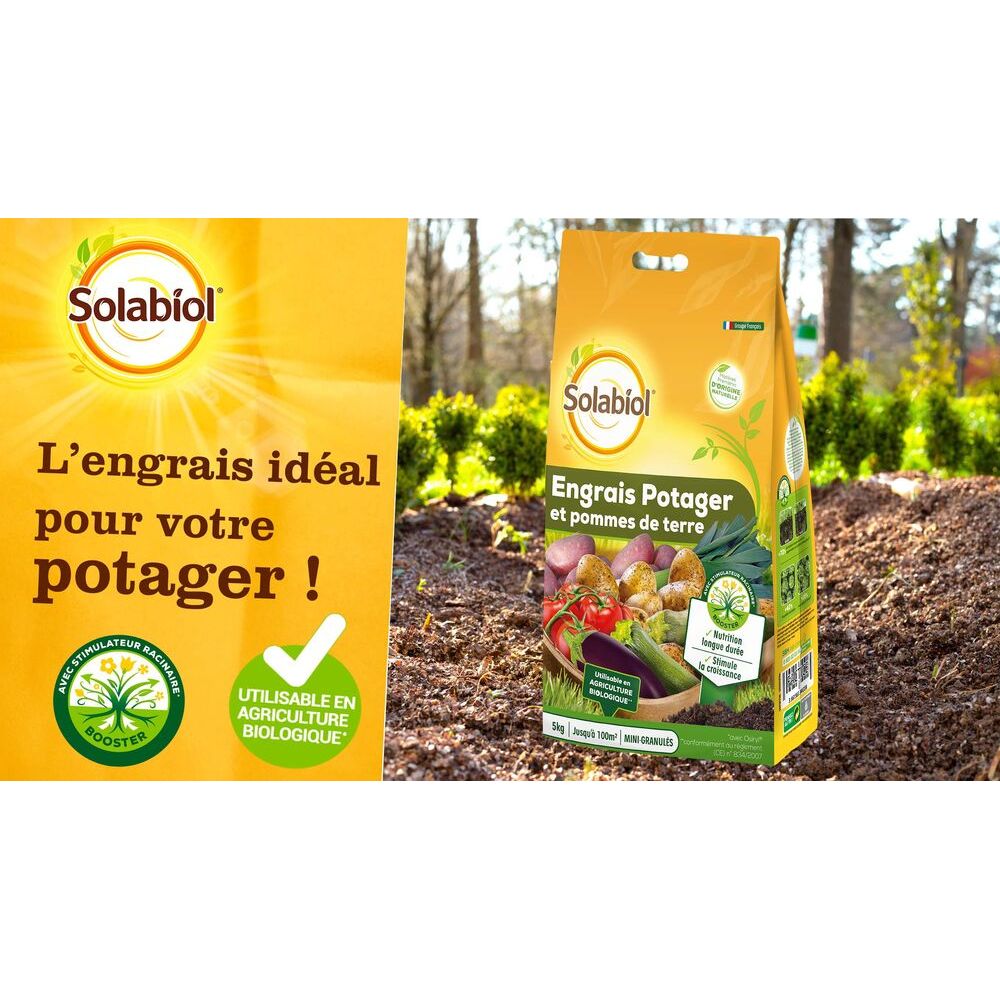 Engrais Pommes De Terre & Légumes Racines 5kg - NPK 5-4-15 + Potasse - Pour Tubercules Gros Et Sains - Fabriqué En France - Agriculture Biologique