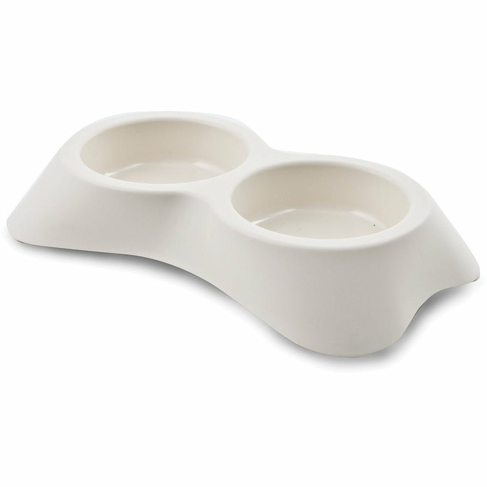 Gamelle double en plastique pour chiens et chats