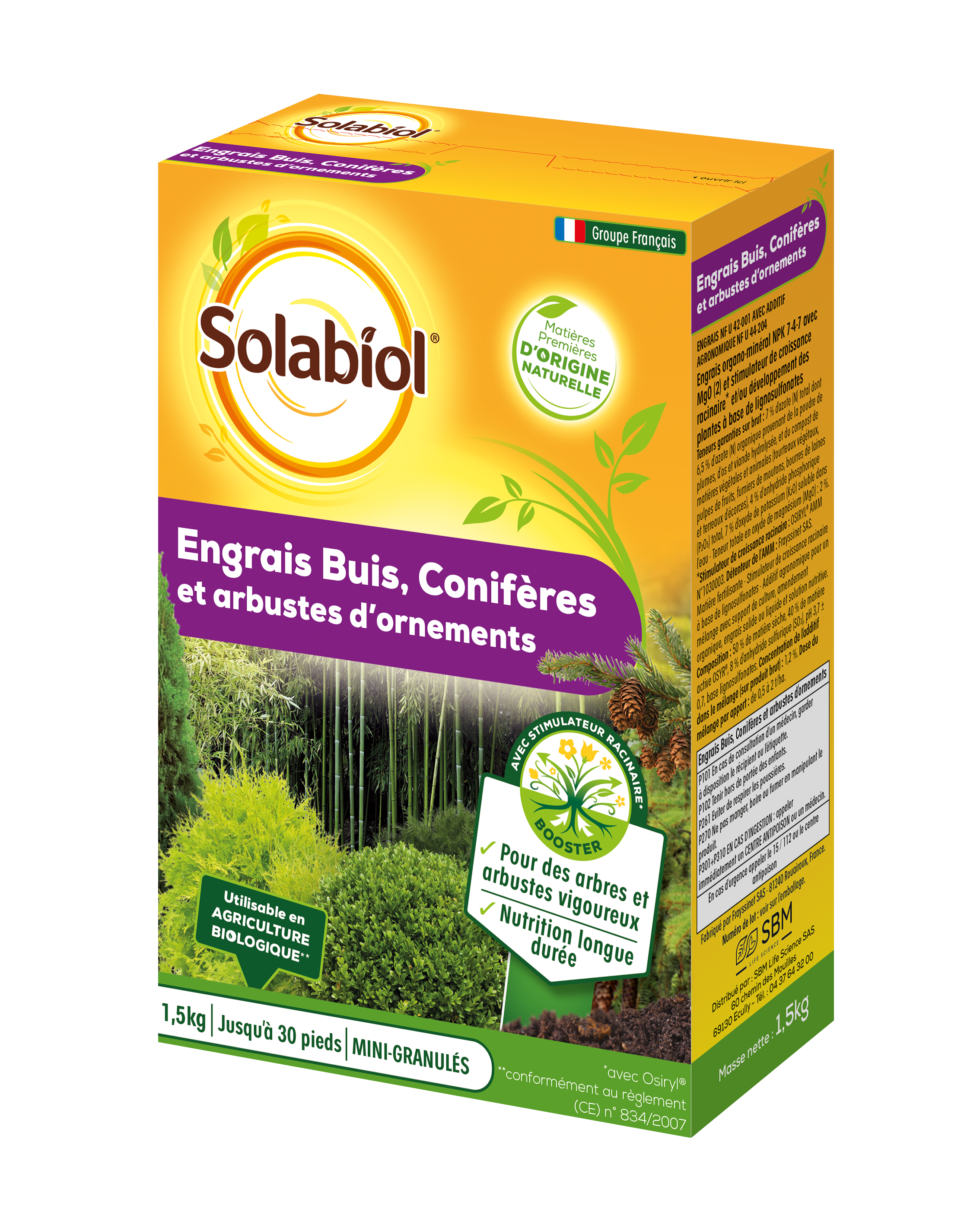 Socony15 | engrais conifères et arbustes d'ornement | 100% organique |