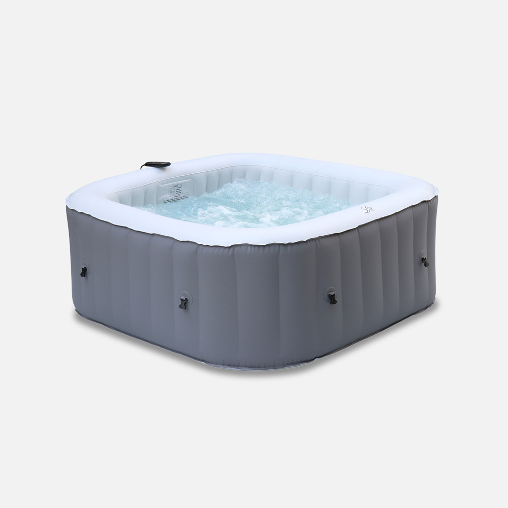 Spa mspa gonflable carré – fjord 4 - 4 places.  système anti-gel et désinfection uvc + bâche. 160cm. Pvc. Pompe. Chauffage.