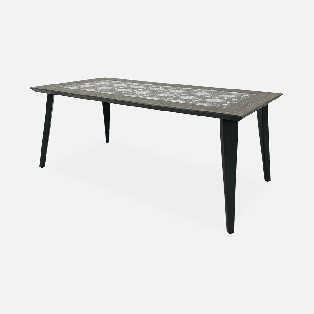 Table en métal et céramique 180 cm rectangulaire - batam - 6 places ...