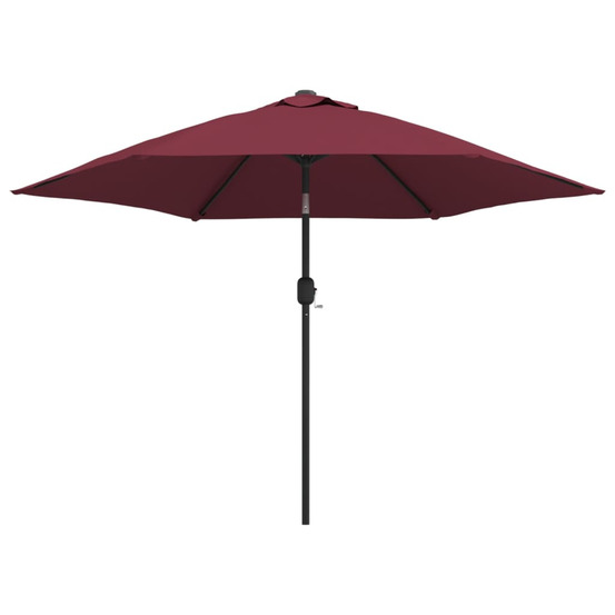 Parasol de jardin avec mât en métal rouge bordeaux 300 cm
