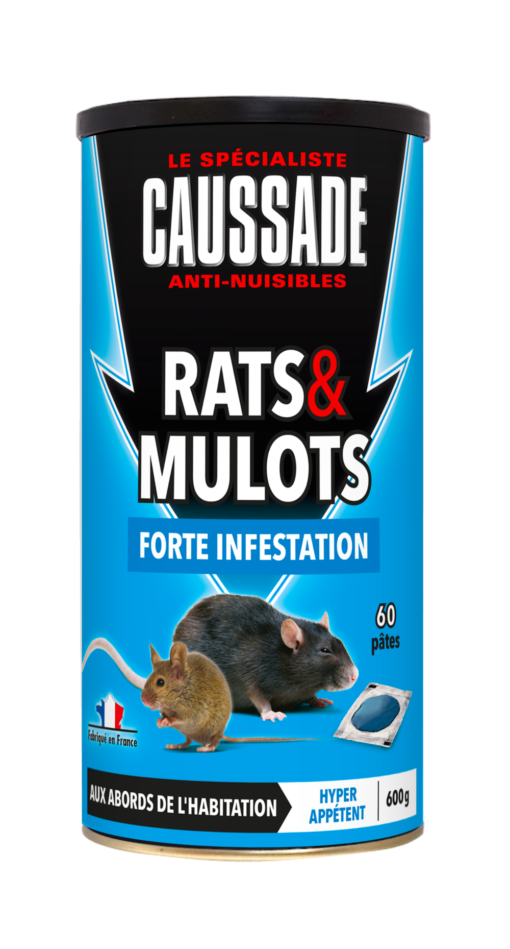 Carmupt600 - anti rats et mulots - efficacité maximale - forte appétence - prêt a l'emploi
