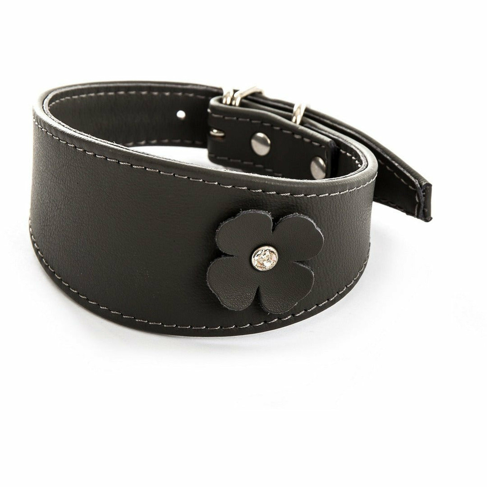 Collier pour chiens en cuir avec strass swarovski pour whippets et lévriers