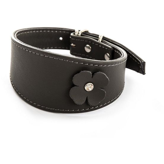 Collier pour chiens en cuir avec strass swarovski pour whippets et lévriers