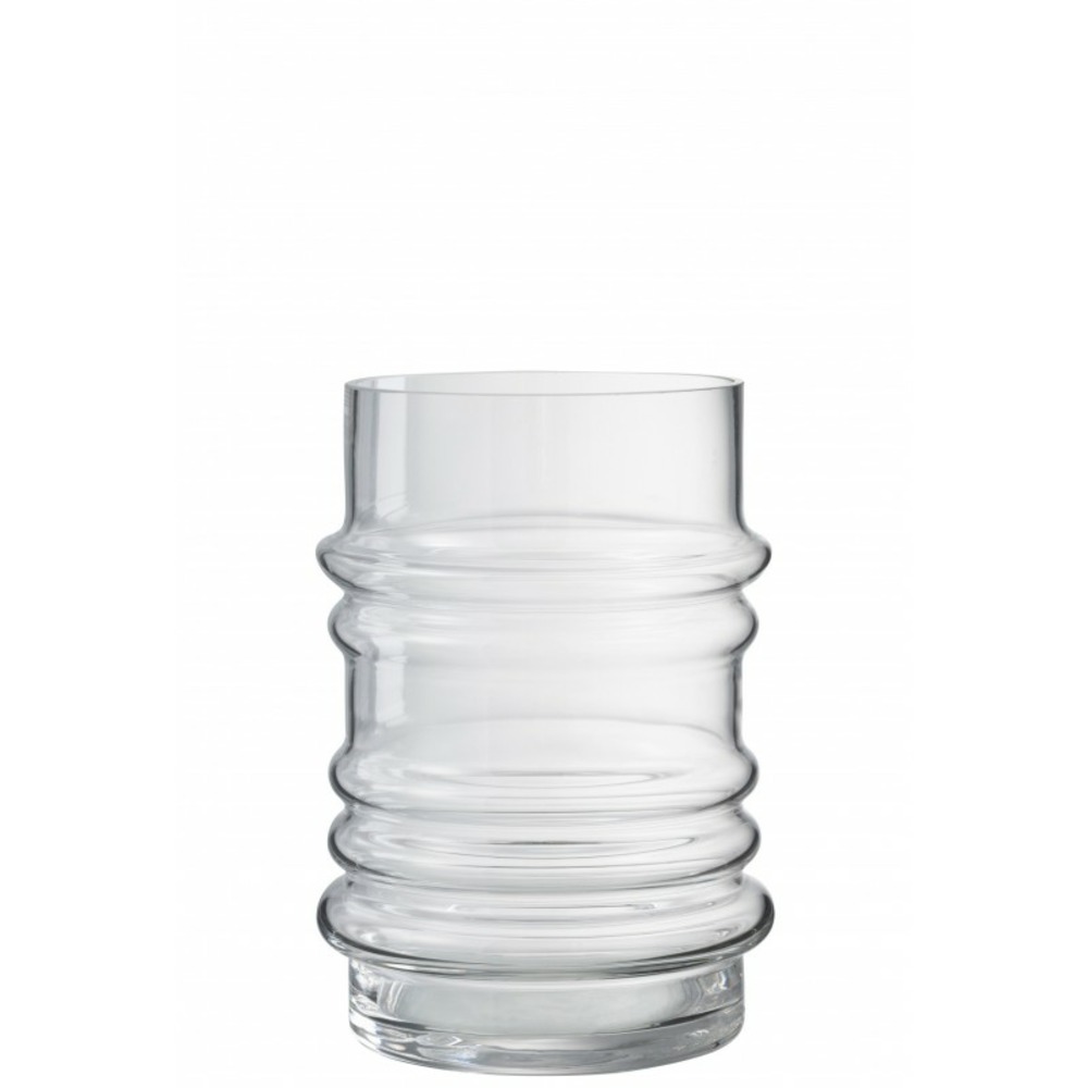 Vase avec bouée en verre transparent 14x14x20 cm