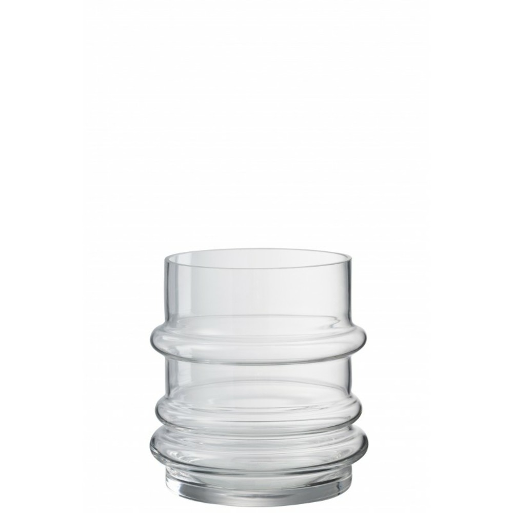 Vase bonbonne XL en verre martelé - Transparent - Verre