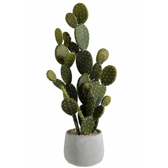Cactus artificiel dans pot en béton gris h66cm