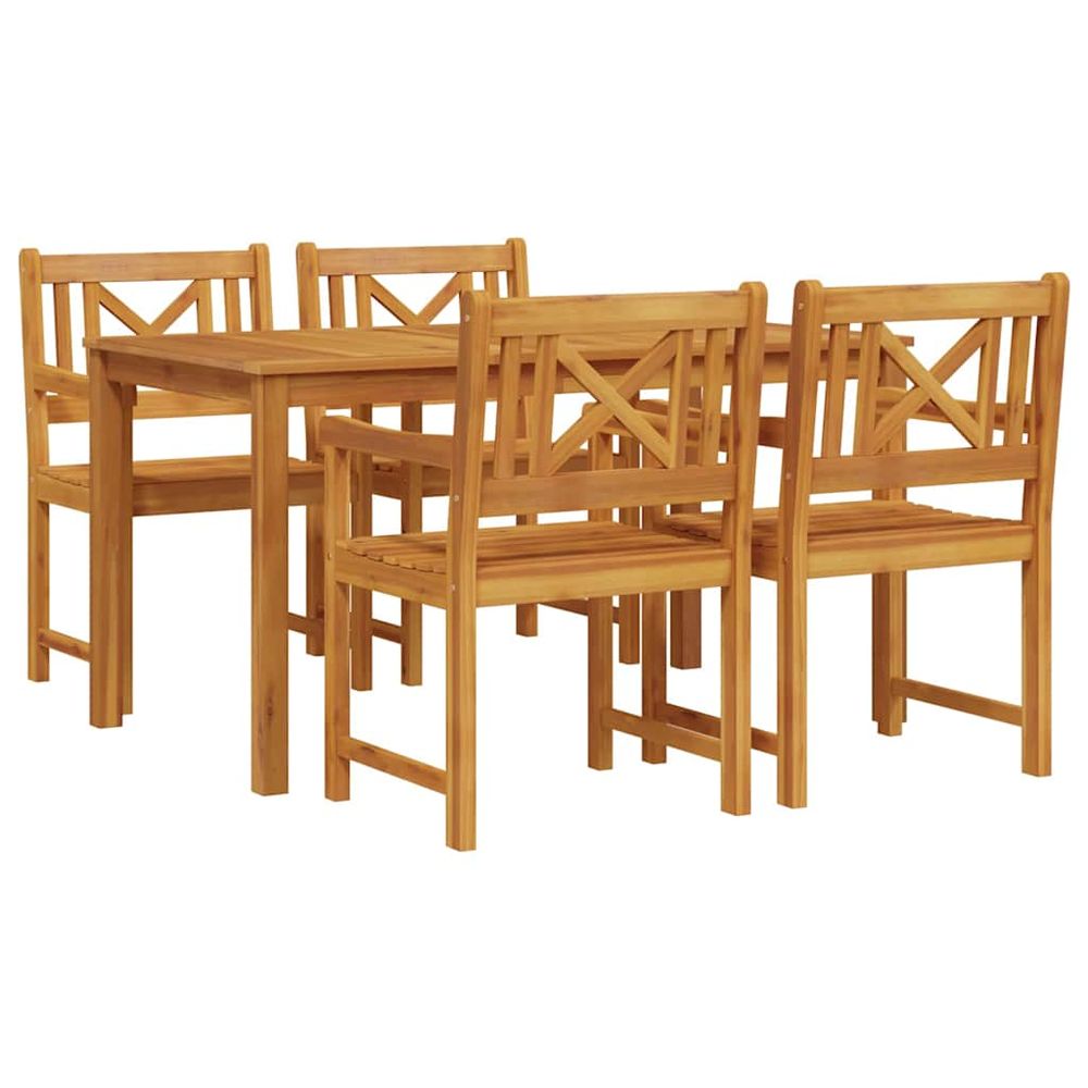 Ensemble de salle à manger pour jardin 5 pc marron
