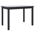 Table de salle à manger noir 114x71x75 cm bois d'hévéa massif