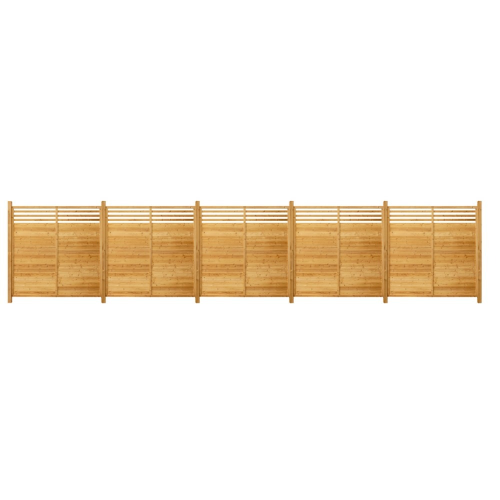 Home deluxe - clôture en bois soma - bois d'épicéa, 5 éléments + 6 poteaux - largeur : env. 950 cm, accessoires inclus i protection