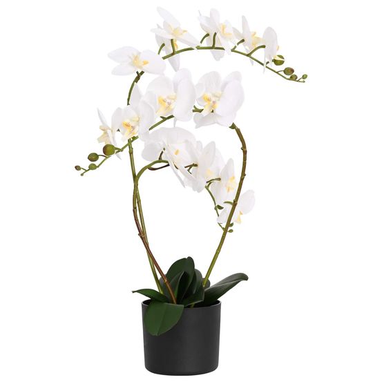 Plante orchidée artificielle avec pot blanc 45 x 15 x 65 cm