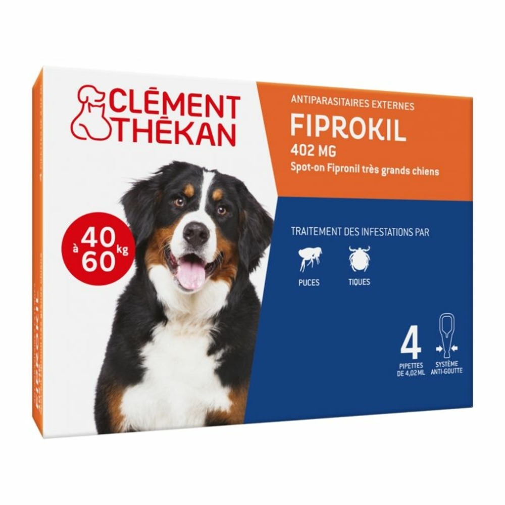 Fiprokil duo chien 40-60 kg - clement thekan 4 pipettes