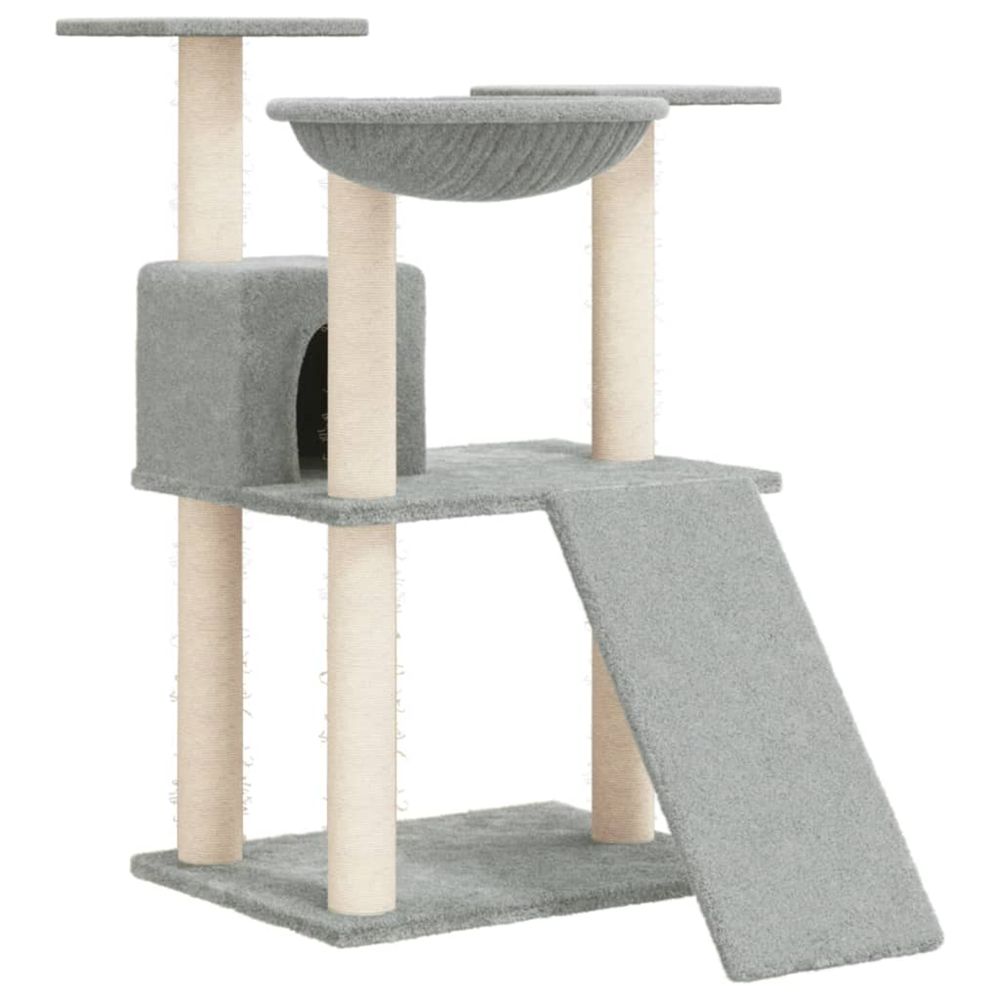 Arbre à chat avec griffoirs en sisal gris clair 83 cm